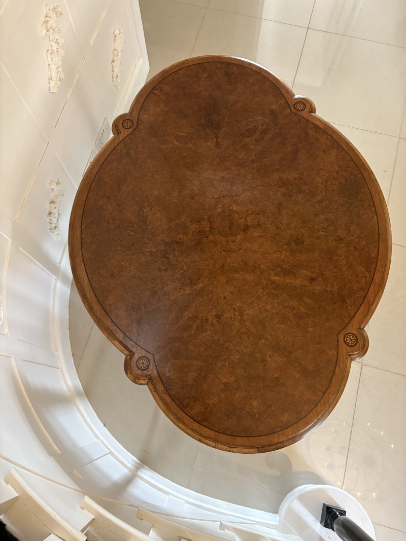 Outstanding Quality Antique Victorian Burr Walnut Inlaid Centre Table - Image 3